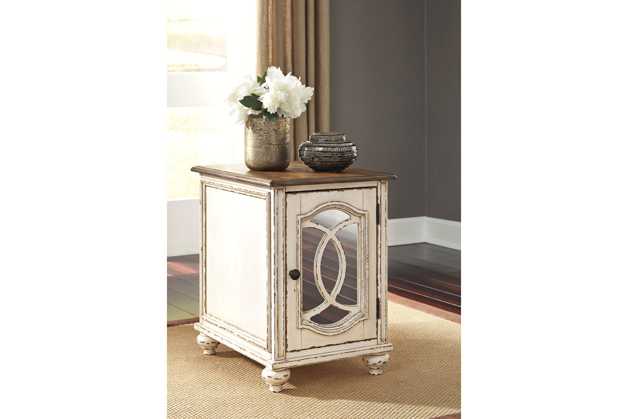 Realyn White/Brown Chairside End Table - T743-7 - Luna Furniture - Dallas Store