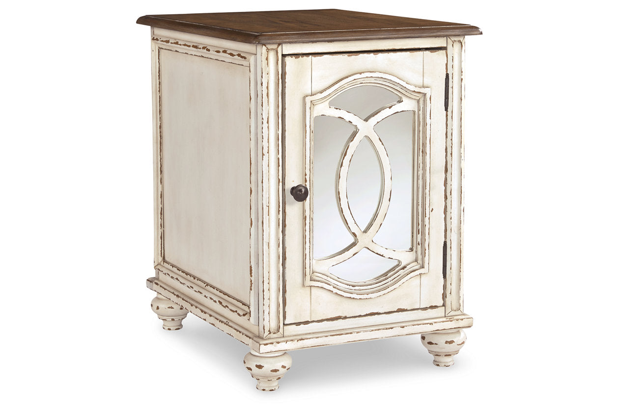 Realyn White/Brown Chairside End Table - T743-7 - Luna Furniture - Dallas Store