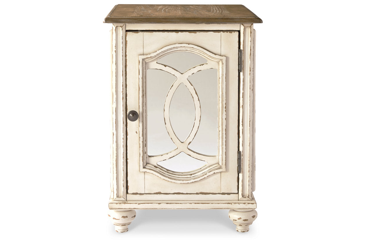 Realyn White/Brown Chairside End Table - T743-7 - Luna Furniture - Dallas Store