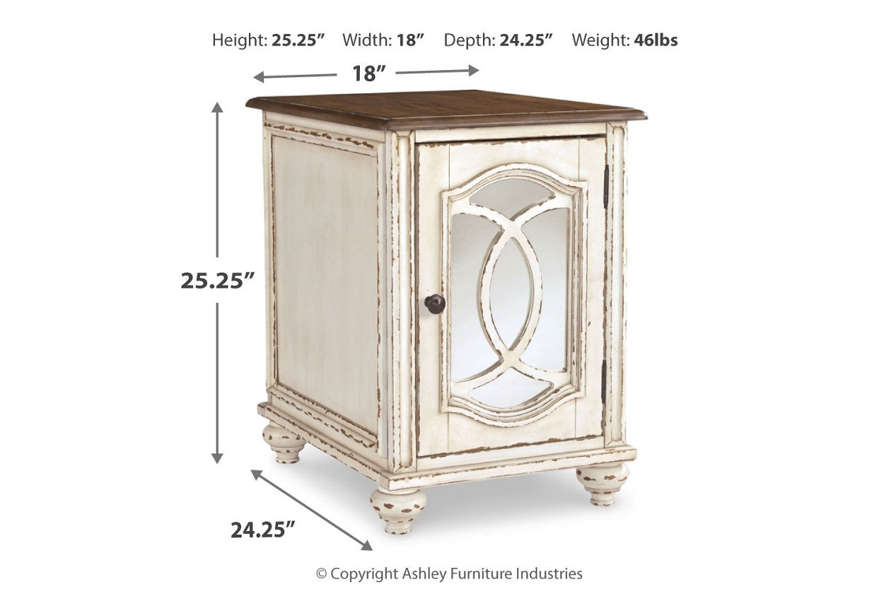 Realyn White/Brown Chairside End Table - T743-7 - Luna Furniture - Dallas Store