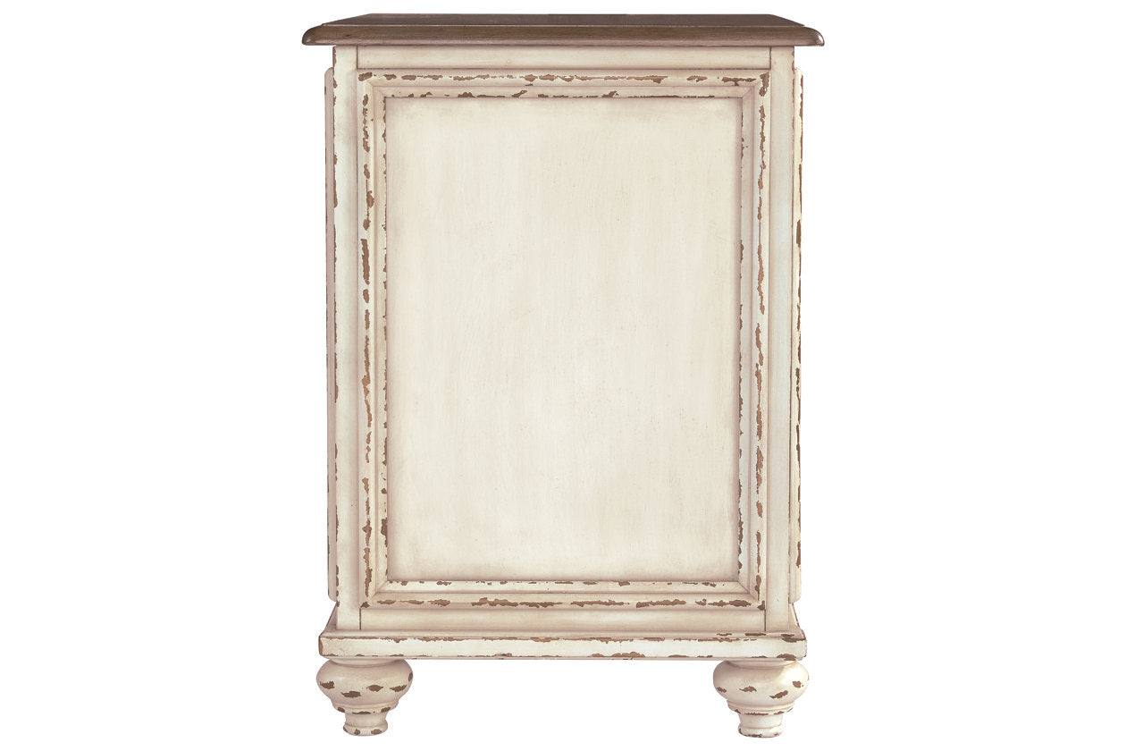 Realyn White/Brown Chairside End Table - T743-7 - Luna Furniture - Dallas Store