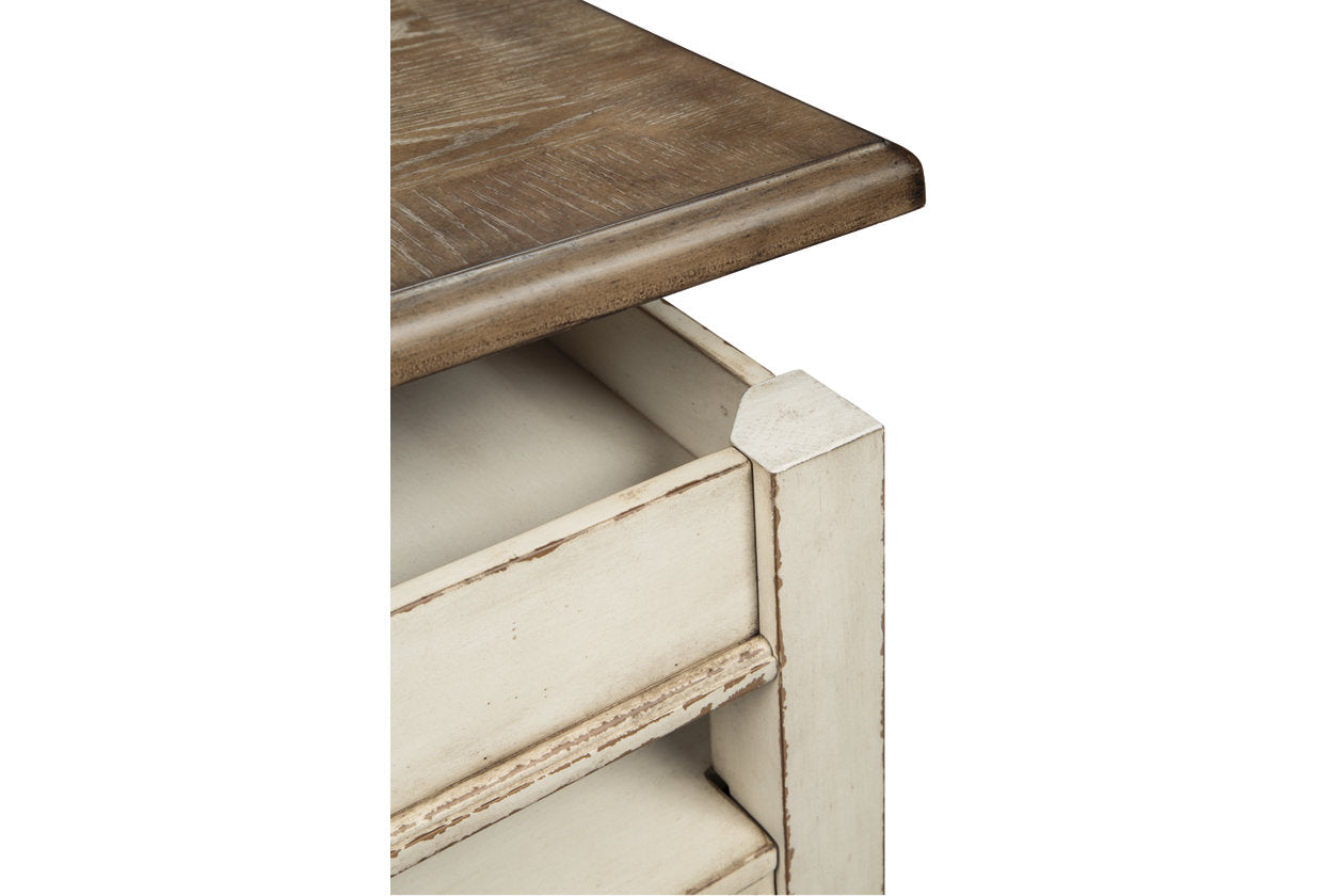 Realyn White/Brown Coffee Table with Lift Top - T523-9 - Luna Furniture - Dallas Store