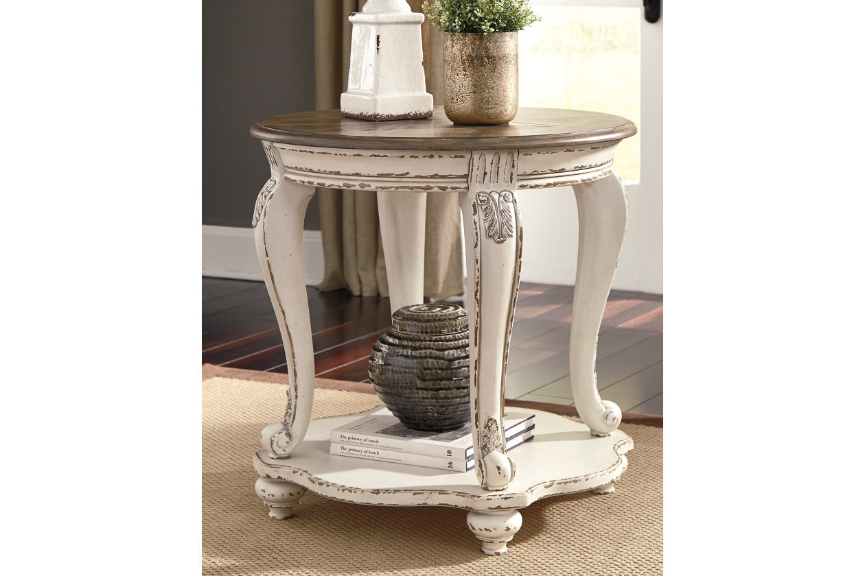 Realyn White/Brown End Table - T743-6 - Luna Furniture - Dallas Store