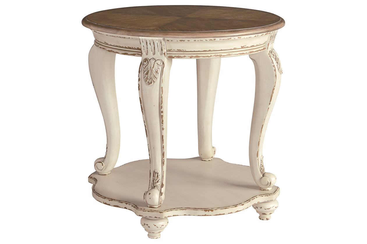 Realyn White/Brown End Table - T743-6 - Luna Furniture - Dallas Store