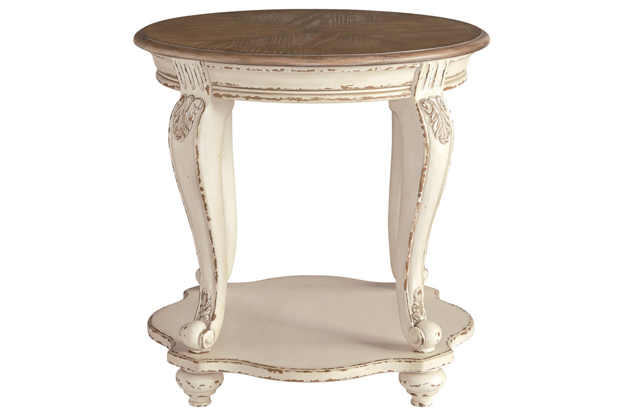 Realyn White/Brown End Table - T743-6 - Luna Furniture - Dallas Store