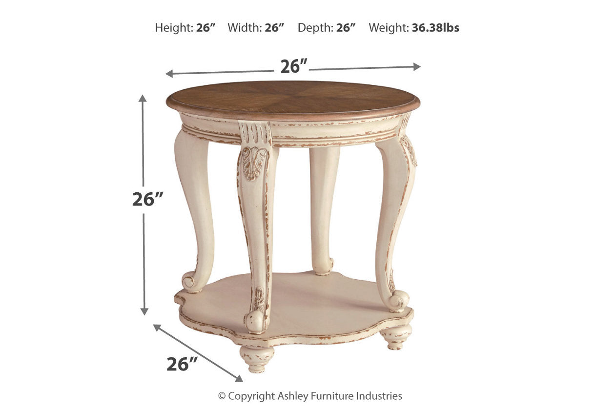 Realyn White/Brown End Table - T743-6 - Luna Furniture - Dallas Store