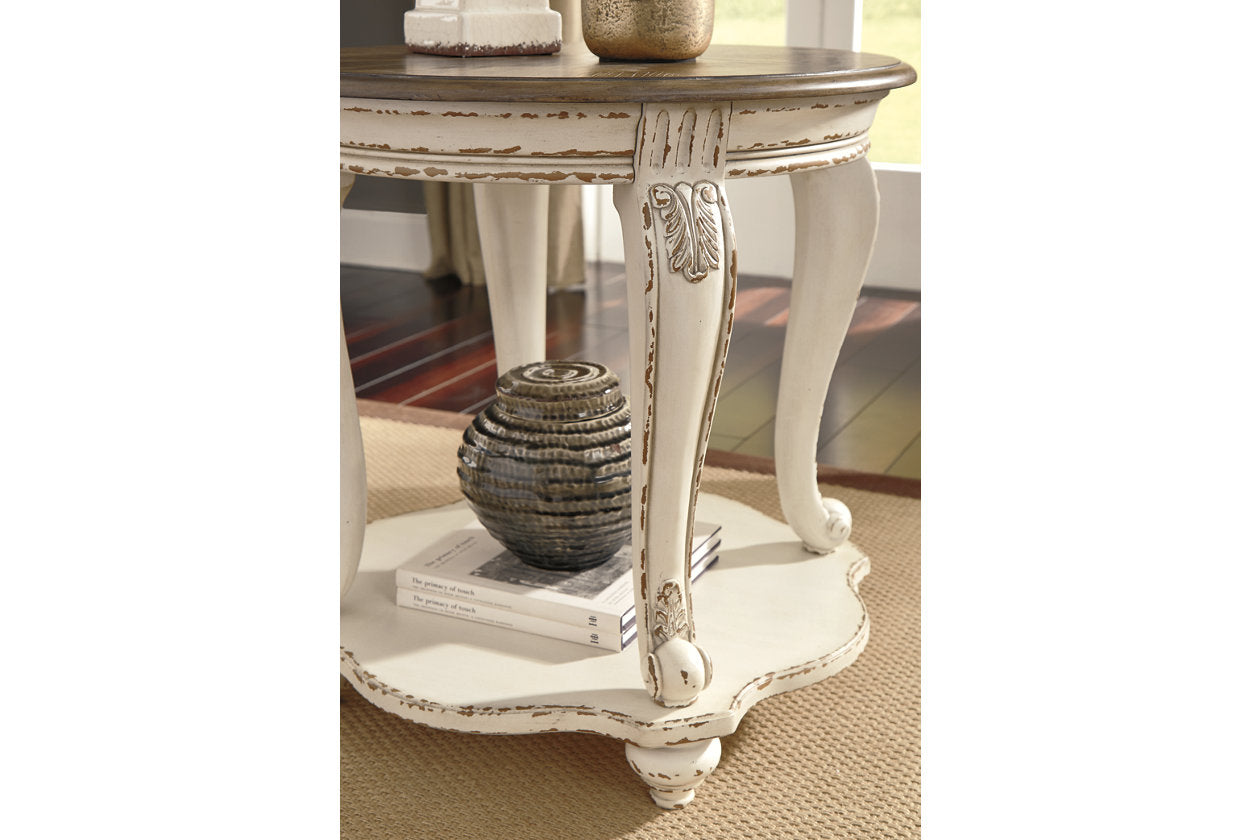 Realyn White/Brown End Table - T743-6 - Luna Furniture - Dallas Store