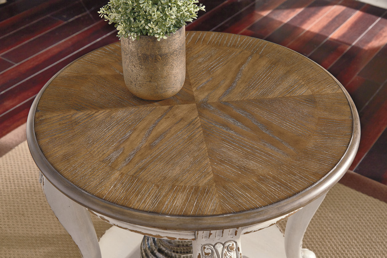 Realyn White/Brown End Table - T743-6 - Luna Furniture - Dallas Store