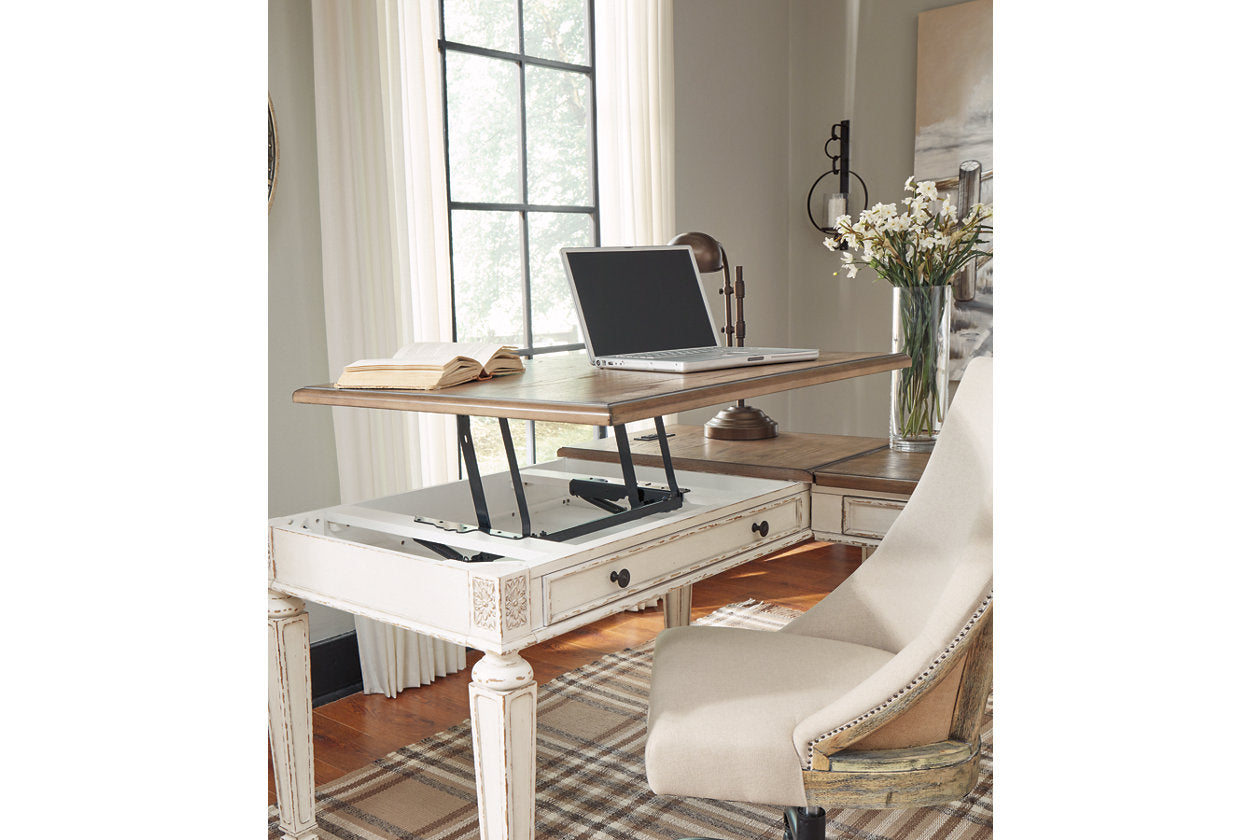 Realyn White/Brown Home Office Lift Top Desk - H743-134 - Luna Furniture - Dallas Store