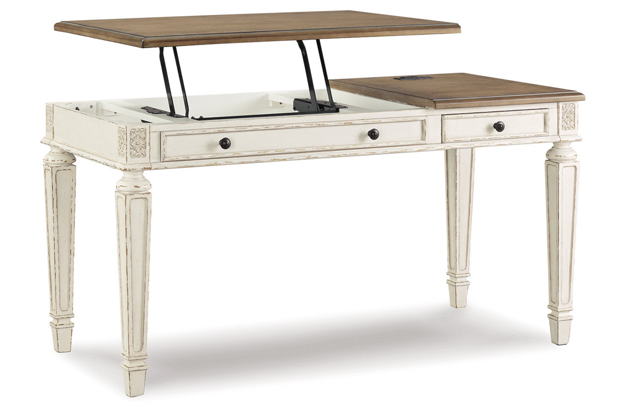 Realyn White/Brown Home Office Lift Top Desk - H743-134 - Luna Furniture - Dallas Store