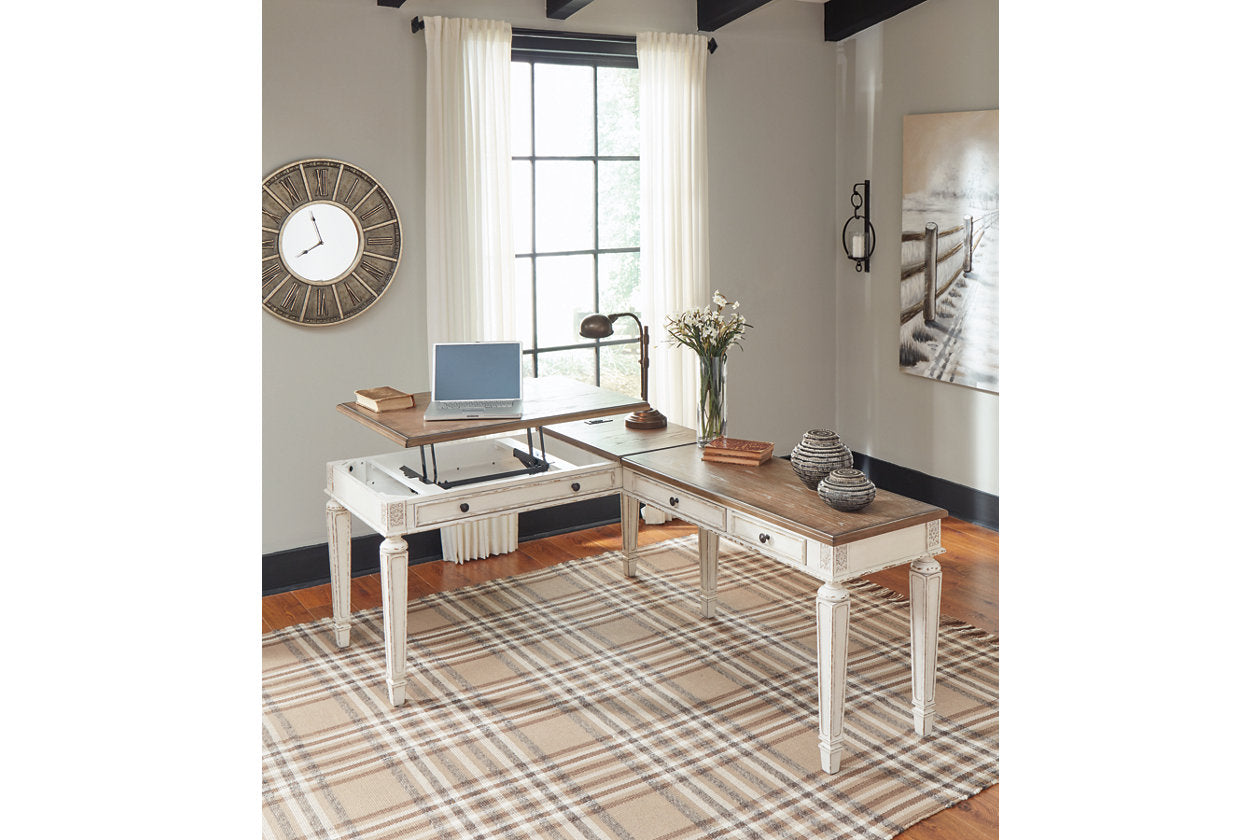 Realyn White/Brown Home Office Lift Top Desk - H743-134 - Luna Furniture - Dallas Store