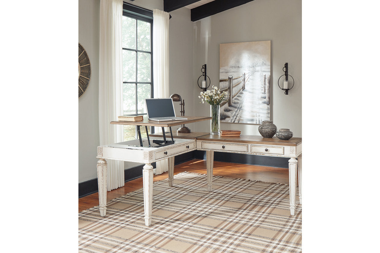 Realyn White/Brown Home Office Lift Top Desk - H743-134 - Luna Furniture - Dallas Store