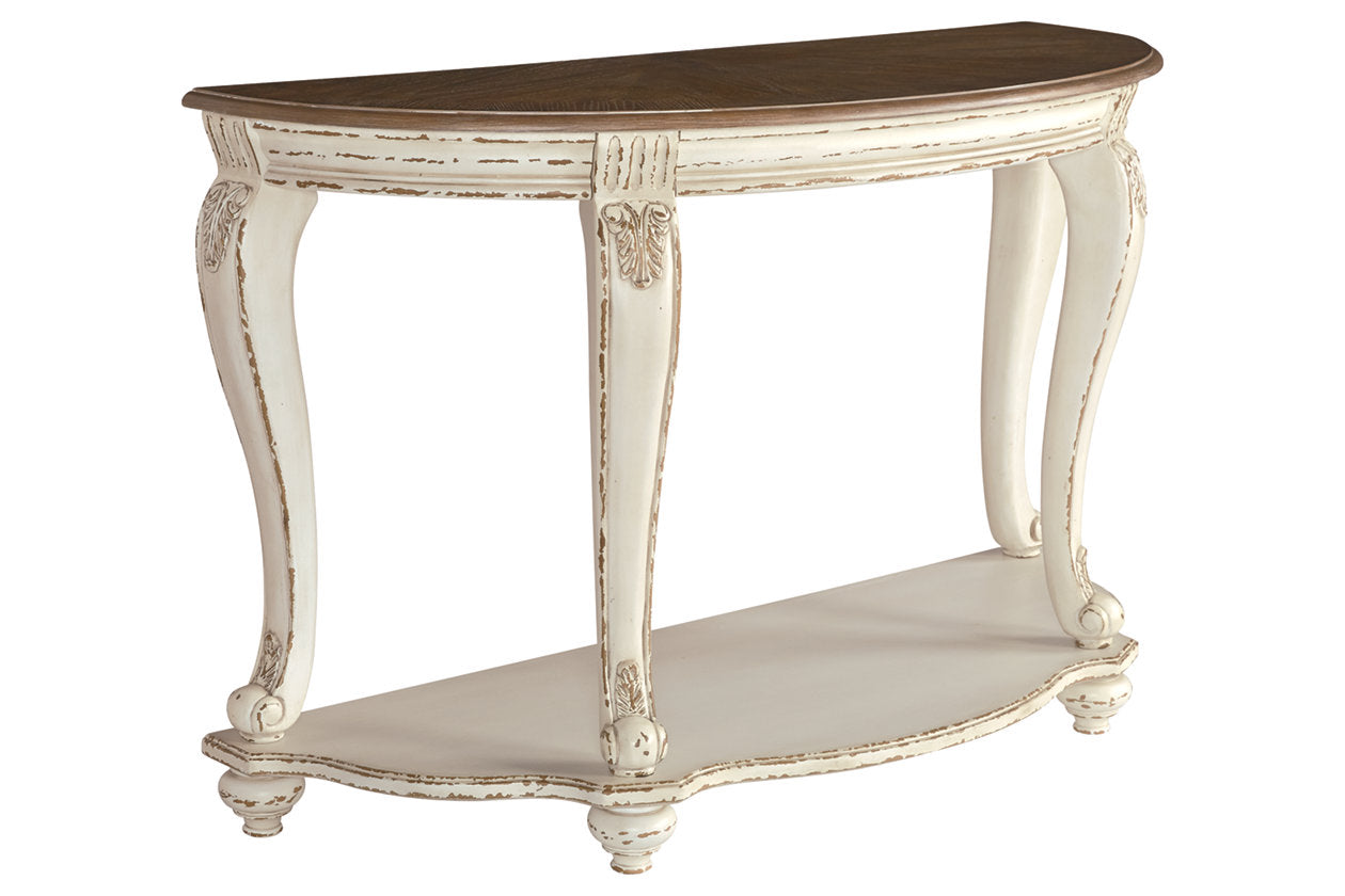 Realyn White/Brown Sofa Table - T743-4 - Luna Furniture - Dallas Store
