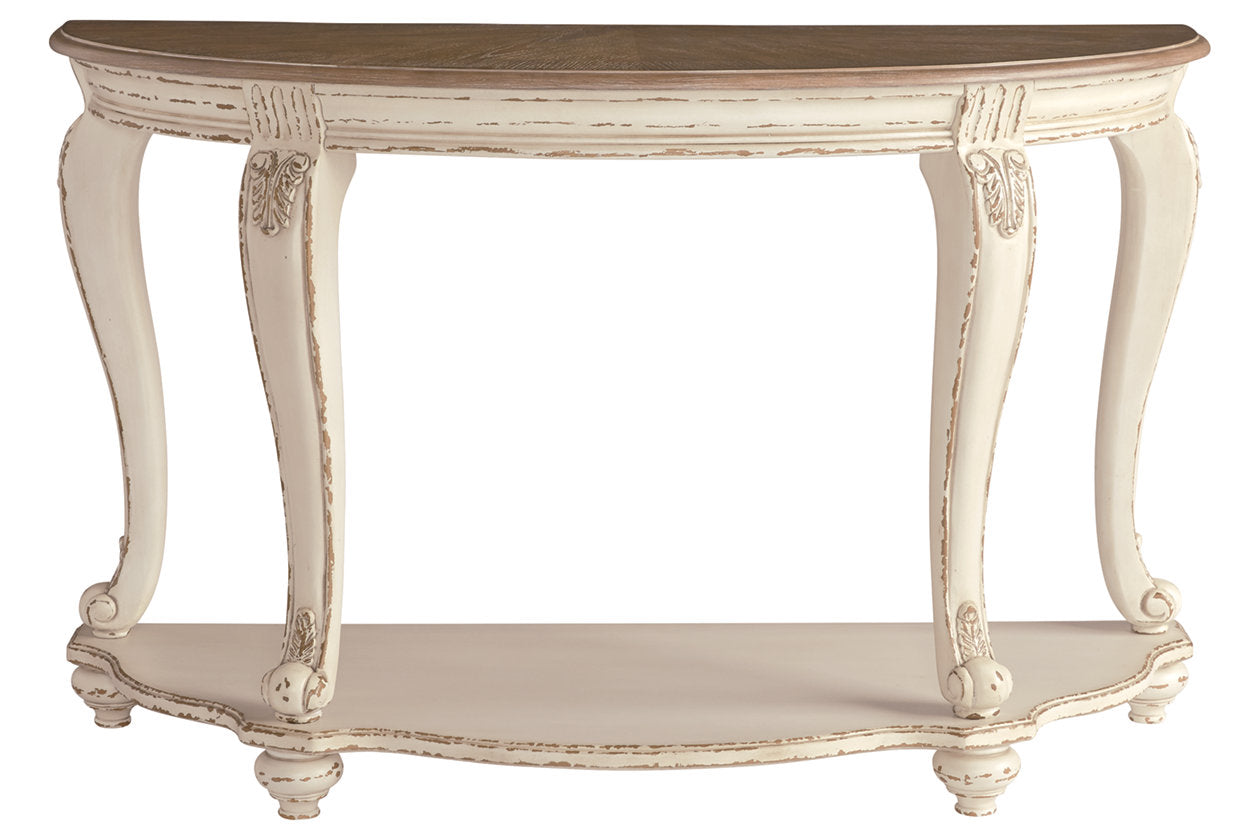 Realyn White/Brown Sofa Table - T743-4 - Luna Furniture - Dallas Store