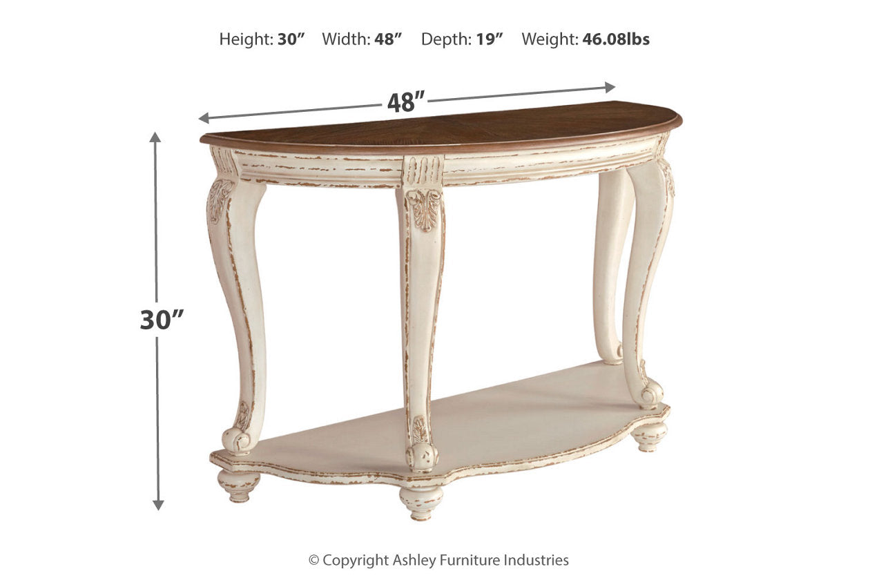 Realyn White/Brown Sofa Table - T743-4 - Luna Furniture - Dallas Store