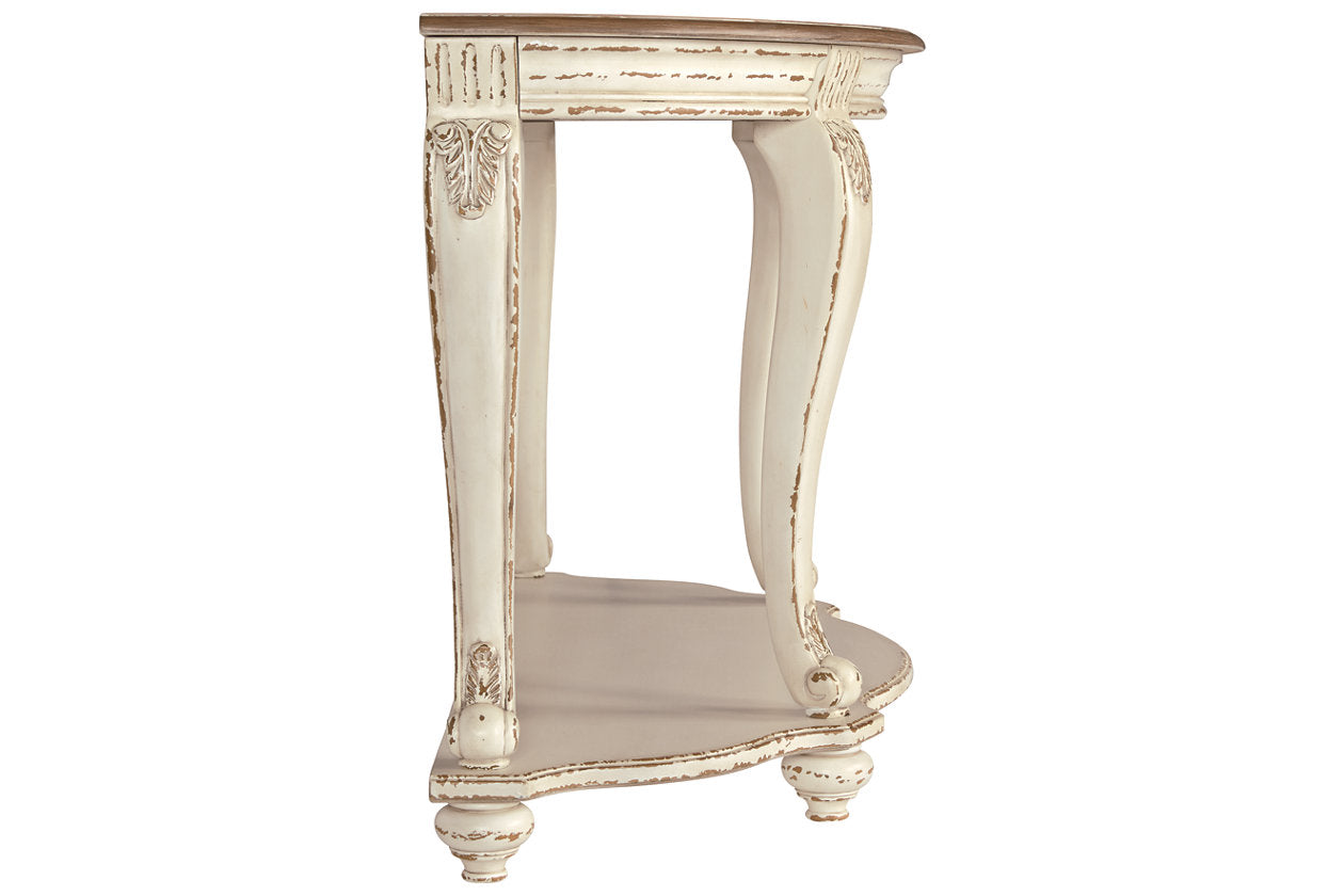 Realyn White/Brown Sofa Table - T743-4 - Luna Furniture - Dallas Store