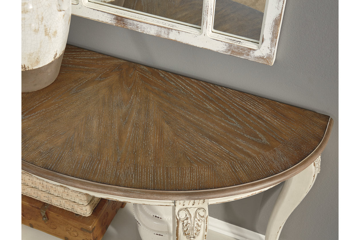 Realyn White/Brown Sofa Table - T743-4 - Luna Furniture - Dallas Store
