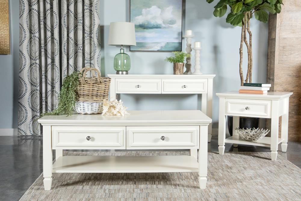 Rectangular 2-Drawer Sofa Table Buttermilk - 753309 - Luna Furniture - Dallas Store
