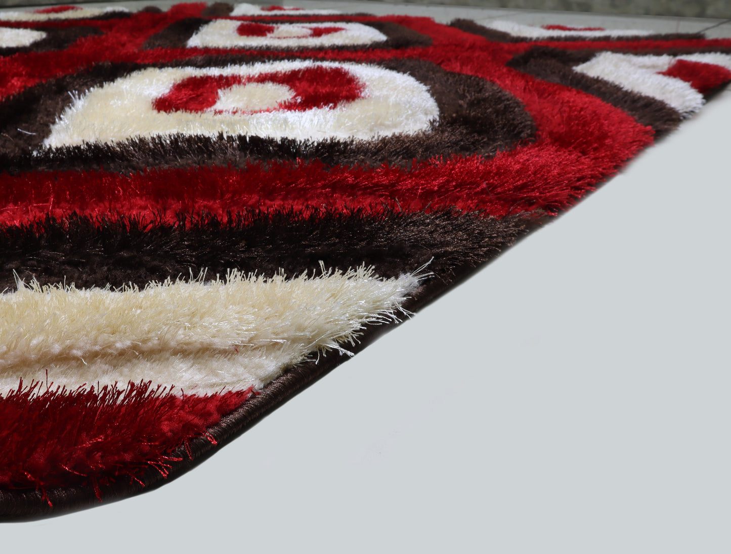3D Shaggy Brown/Red 5X7 Area Rug - 3D151-BRW/RED-57 - Luna Furniture - Dallas Store