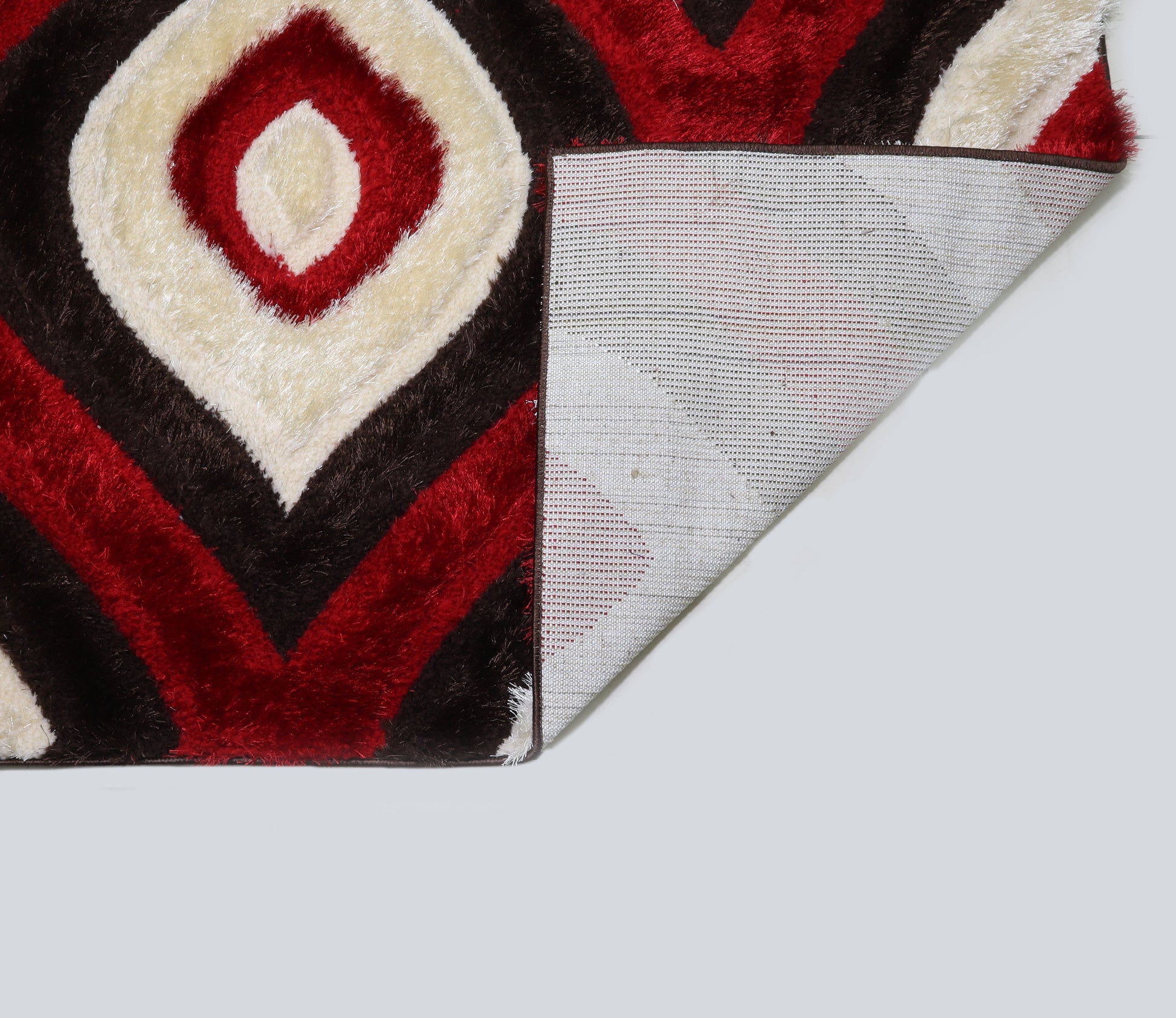 3D Shaggy Brown/Red 5X7 Area Rug - 3D151-BRW/RED-57 - Luna Furniture - Dallas Store