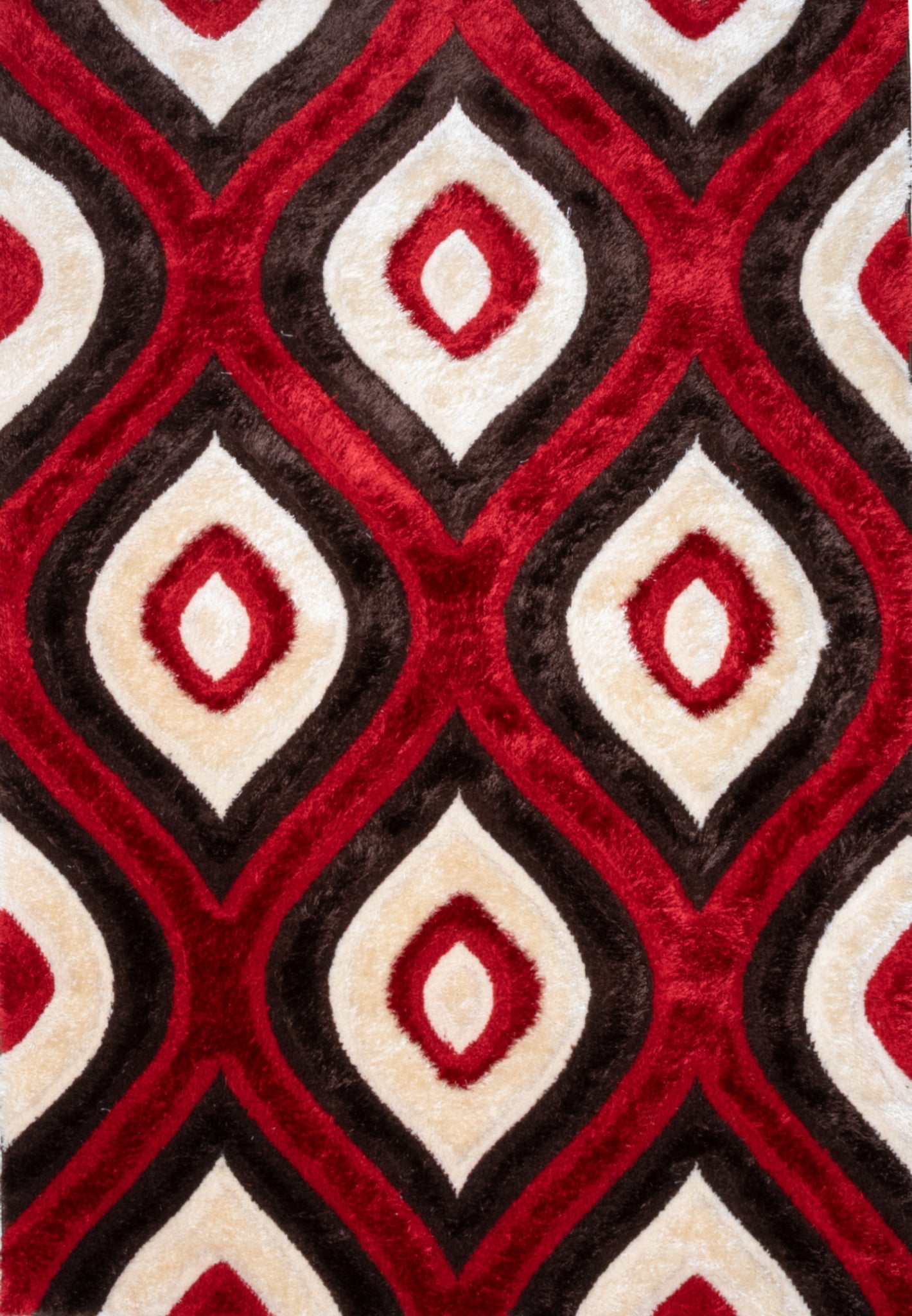 3D Shaggy Brown/Red 5X7 Area Rug - 3D151-BRW/RED-57 - Luna Furniture - Dallas Store