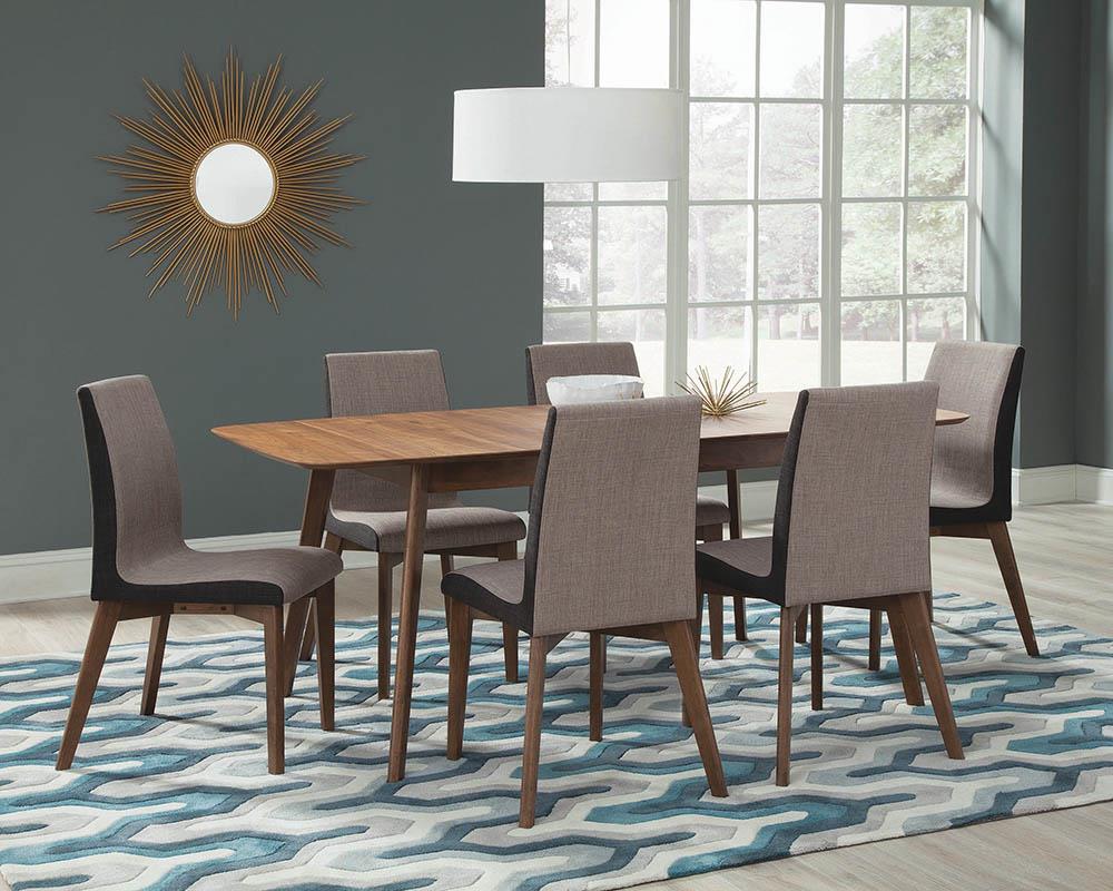 Redbridge Gray/Natural Walnut Upholstered Side Chairs, Set of 2 - 106592 - Luna Furniture - Dallas Store
