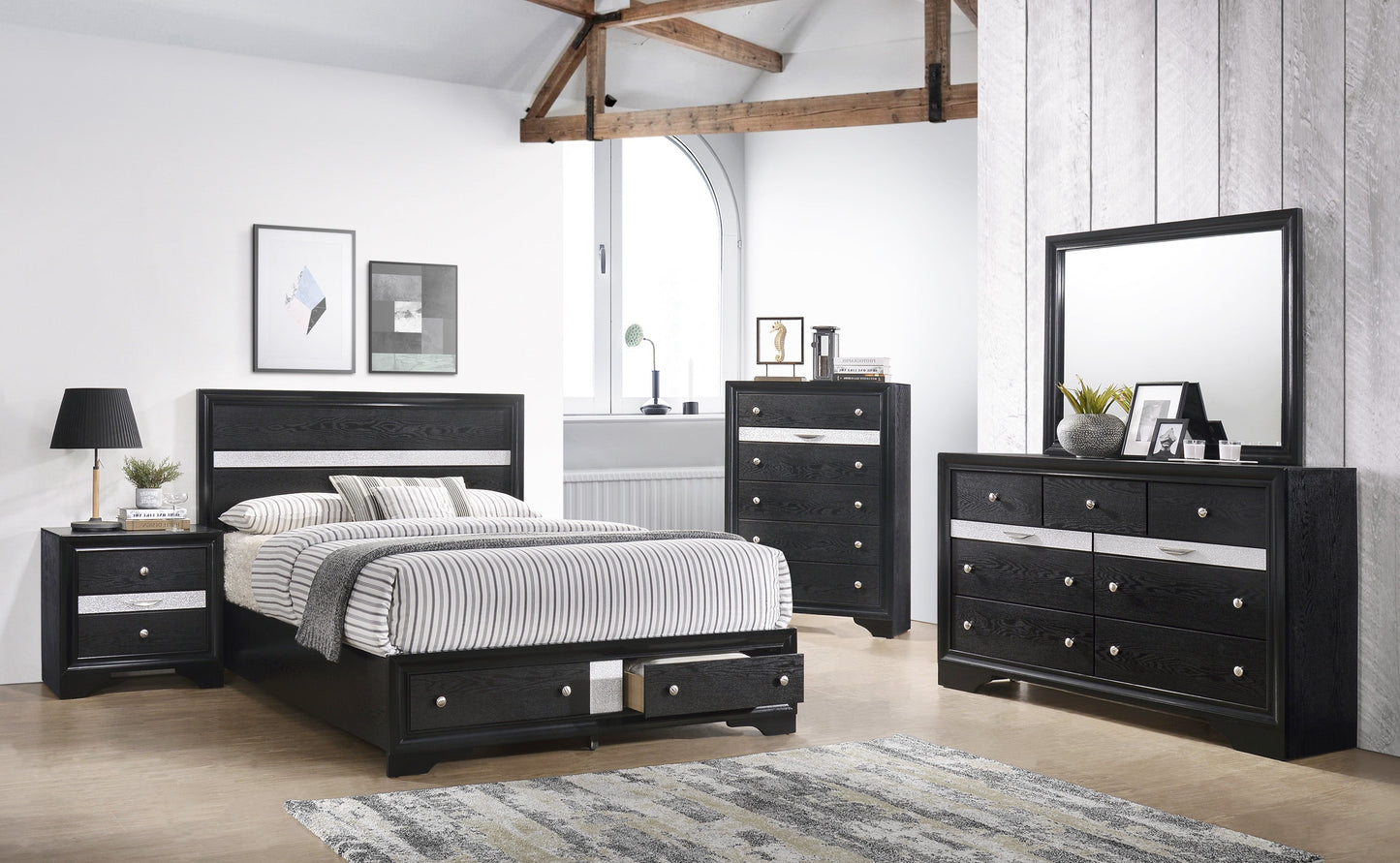 Regata Black/Silver Dresser - B4670-1 - Luna Furniture - Dallas Store