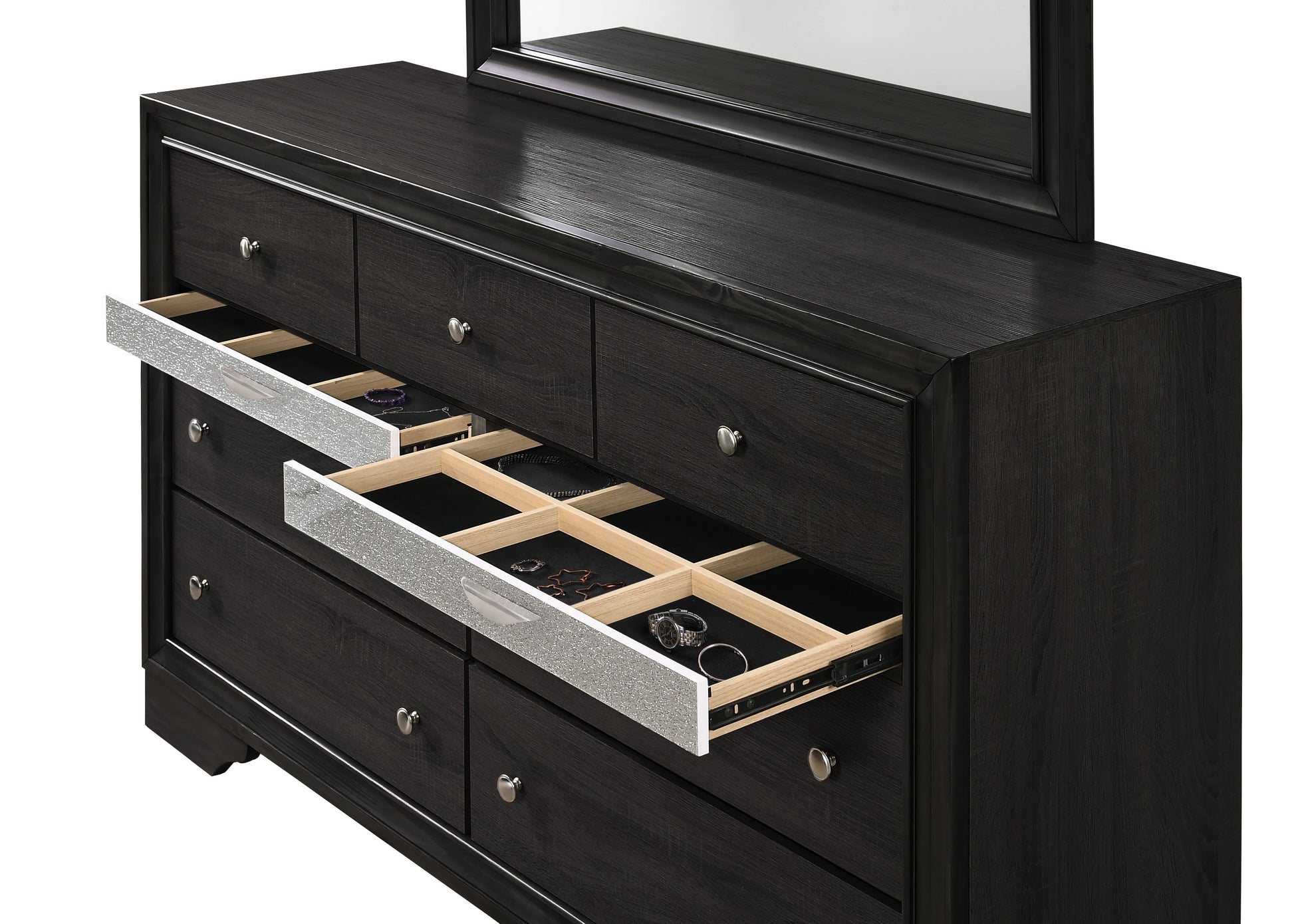 Regata Black/Silver Dresser - B4670-1 - Luna Furniture - Dallas Store