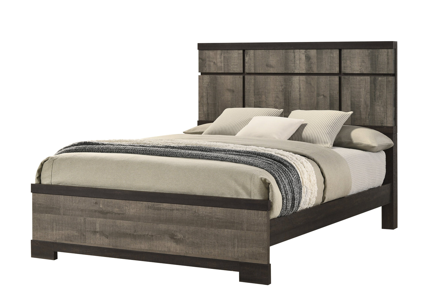 Remington Brown/Gray Panel Bedroom Set - SET | B8160-Q-HBFB | B8160-KQ-RAIL | B8160-2 | B8160-4 - Luna Furniture - Dallas Store
