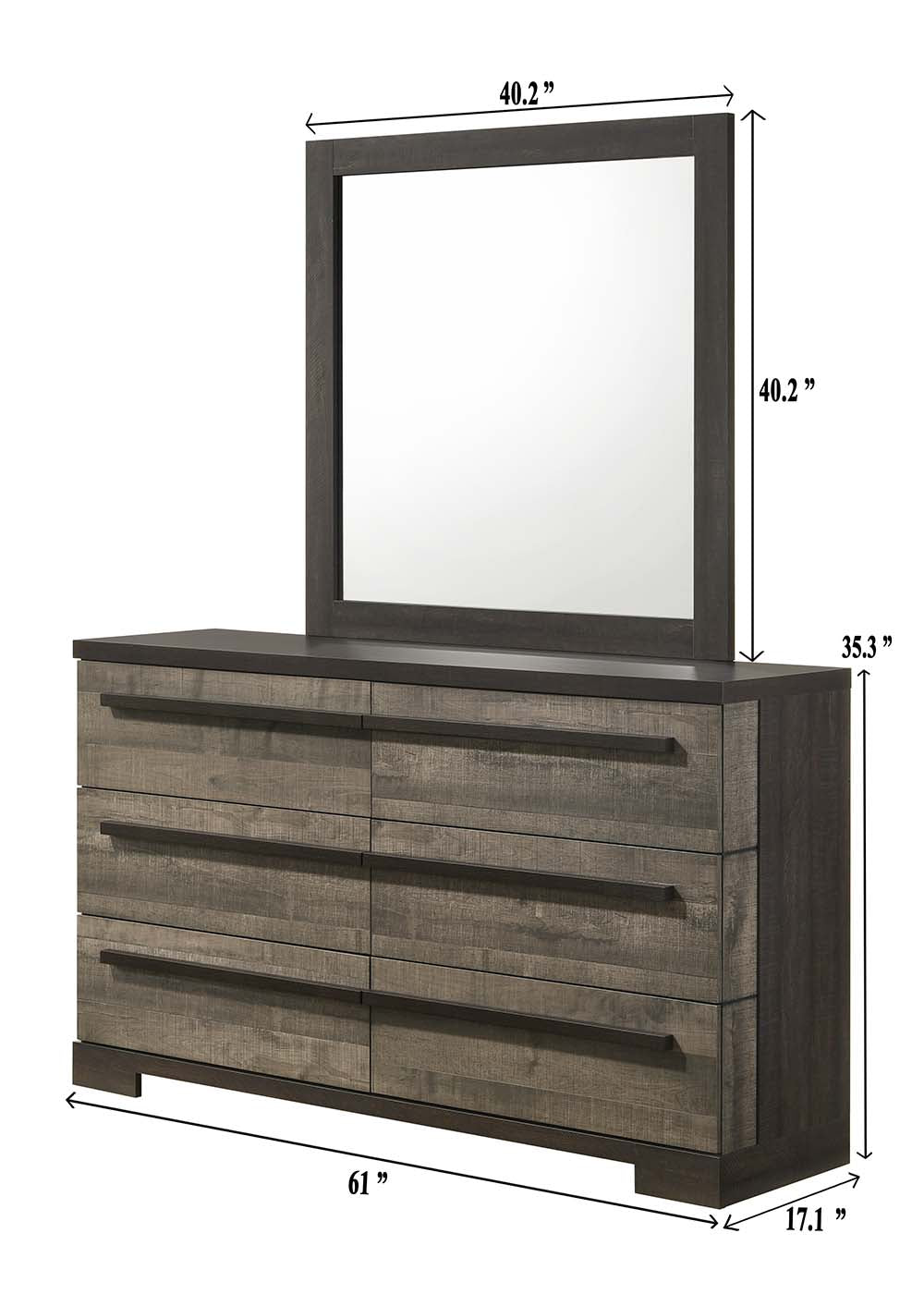 Remington Brown/Gray Panel Bedroom Set - SET | B8160-Q-HBFB | B8160-KQ-RAIL | B8160-2 | B8160-4 - Luna Furniture - Dallas Store