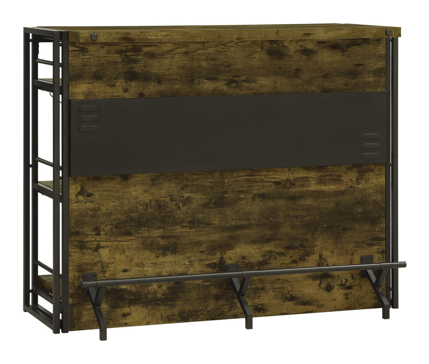 Renaldi Antique Nutmeg Bar Unit with Stemware Rack - 130071 - Luna Furniture - Dallas Store