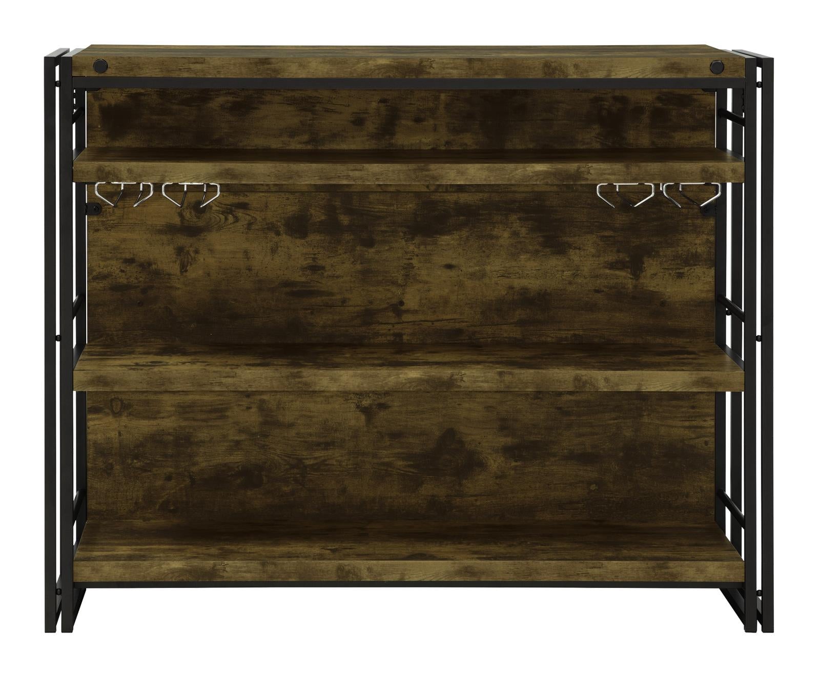 Renaldi Antique Nutmeg Bar Unit with Stemware Rack - 130071 - Luna Furniture - Dallas Store