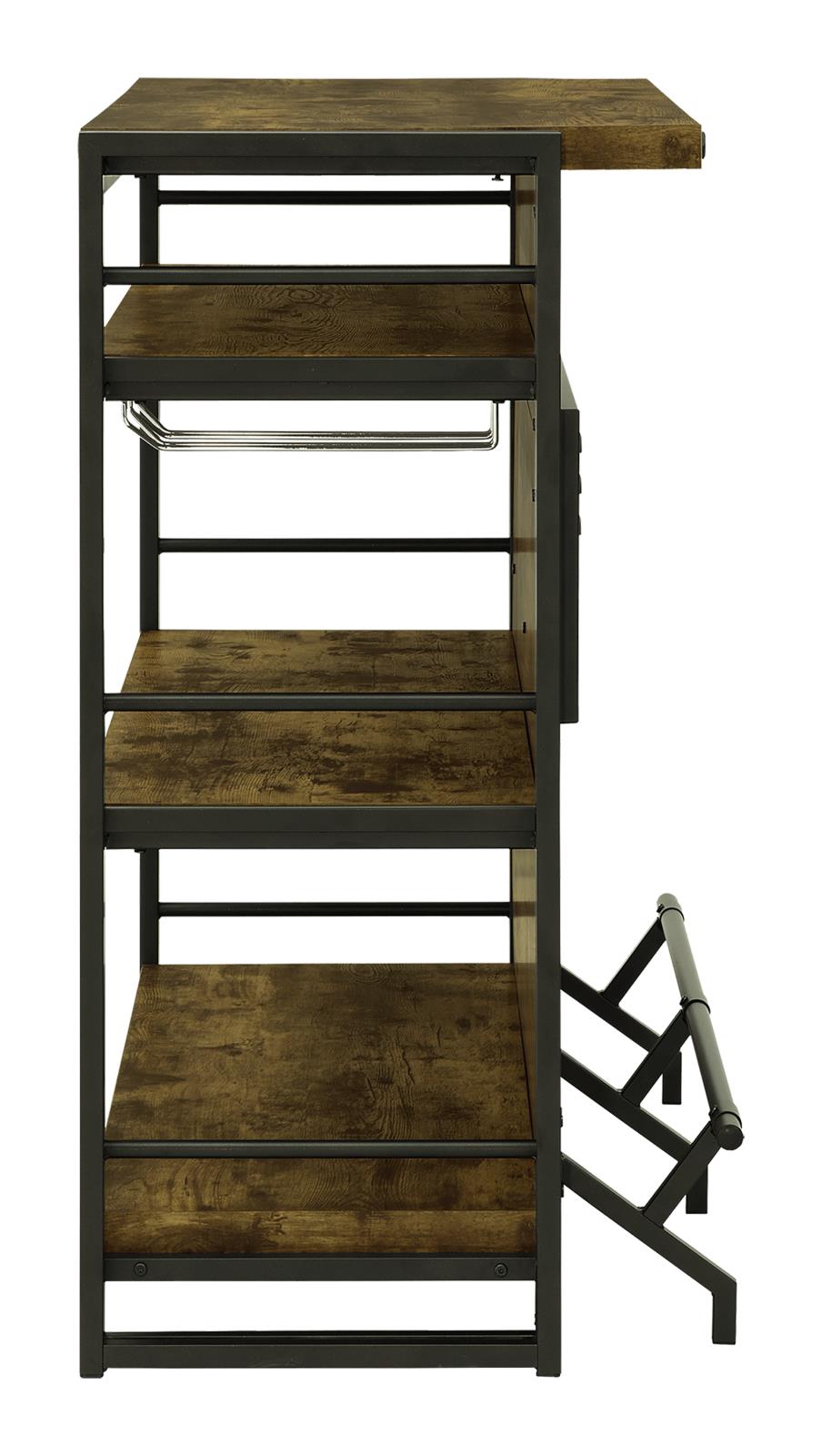 Renaldi Antique Nutmeg Bar Unit with Stemware Rack - 130071 - Luna Furniture - Dallas Store