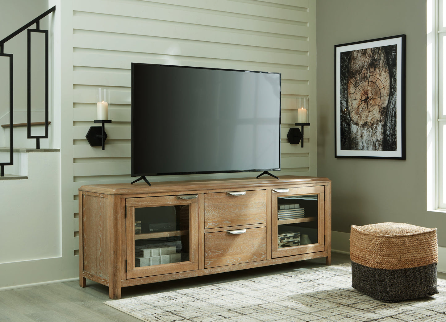 Rencott Light Brown 80" TV Stand - W781-68 - Luna Furniture - Dallas Store