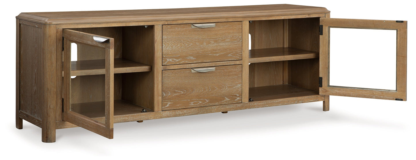 Rencott Light Brown 80" TV Stand - W781-68 - Luna Furniture - Dallas Store