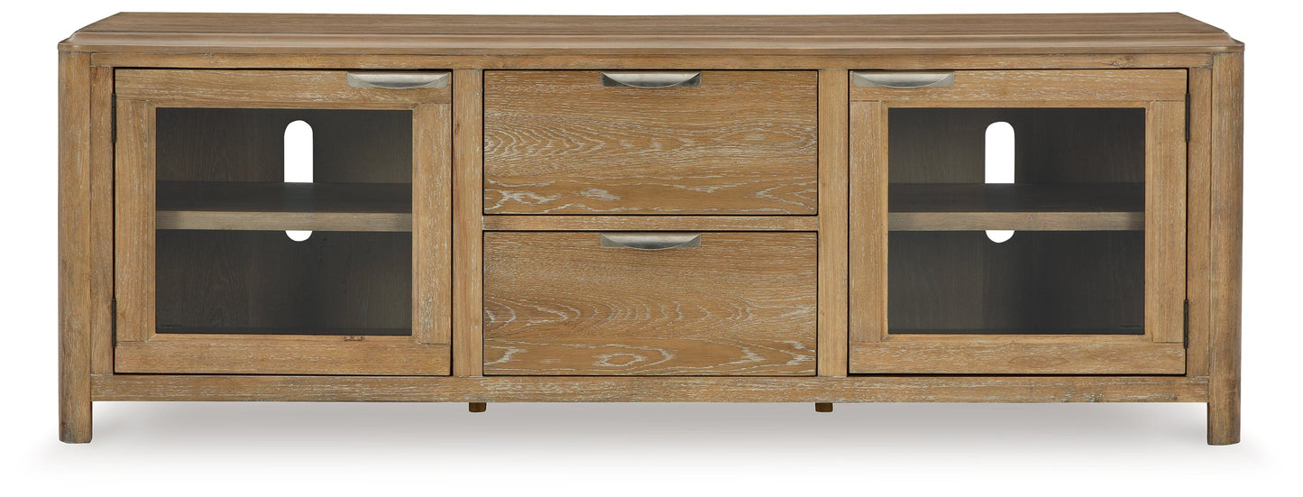 Rencott Light Brown 80" TV Stand - W781-68 - Luna Furniture - Dallas Store