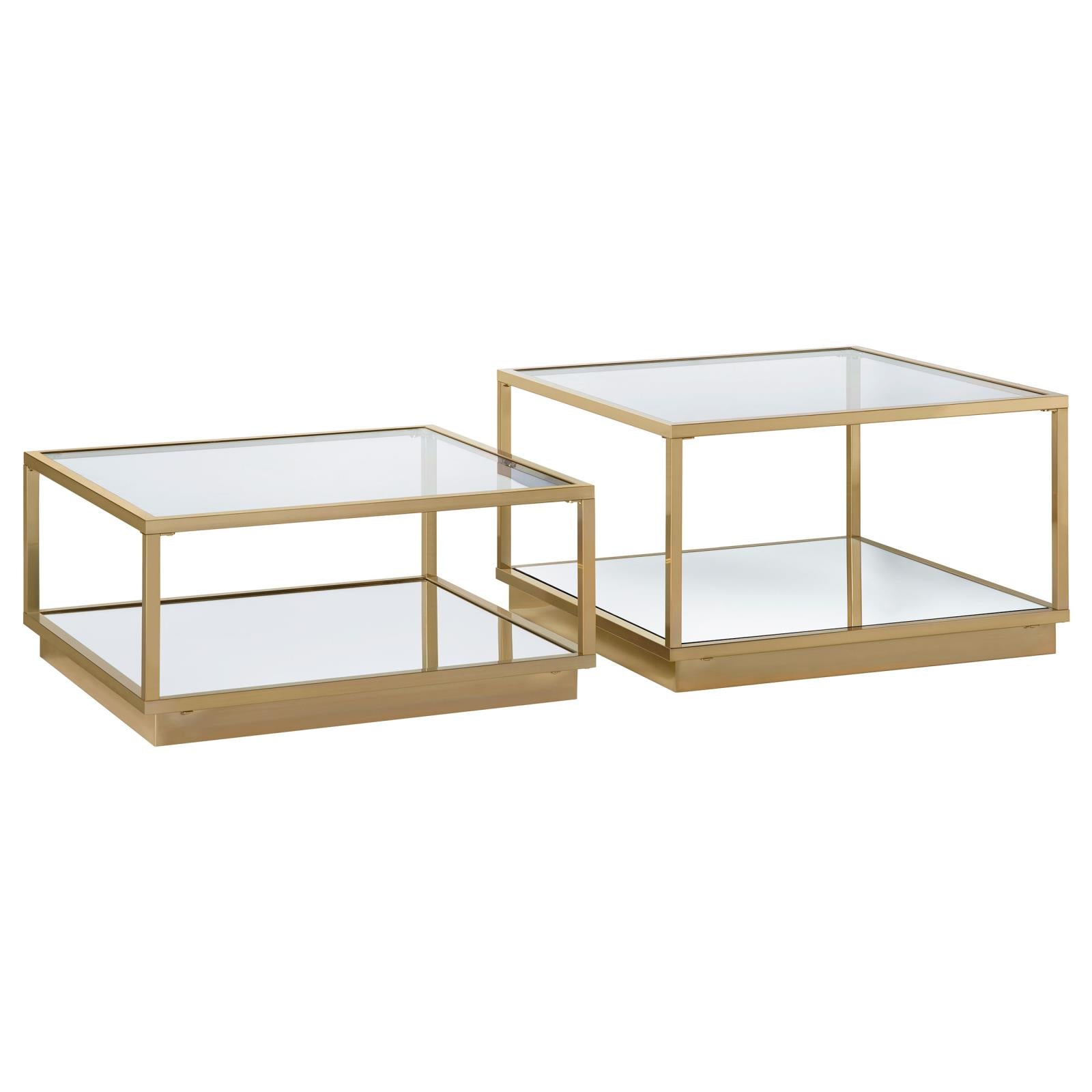 Renee 2-Piece Square Occasional Set Rose Brass - 722660 - Luna Furniture - Dallas Store