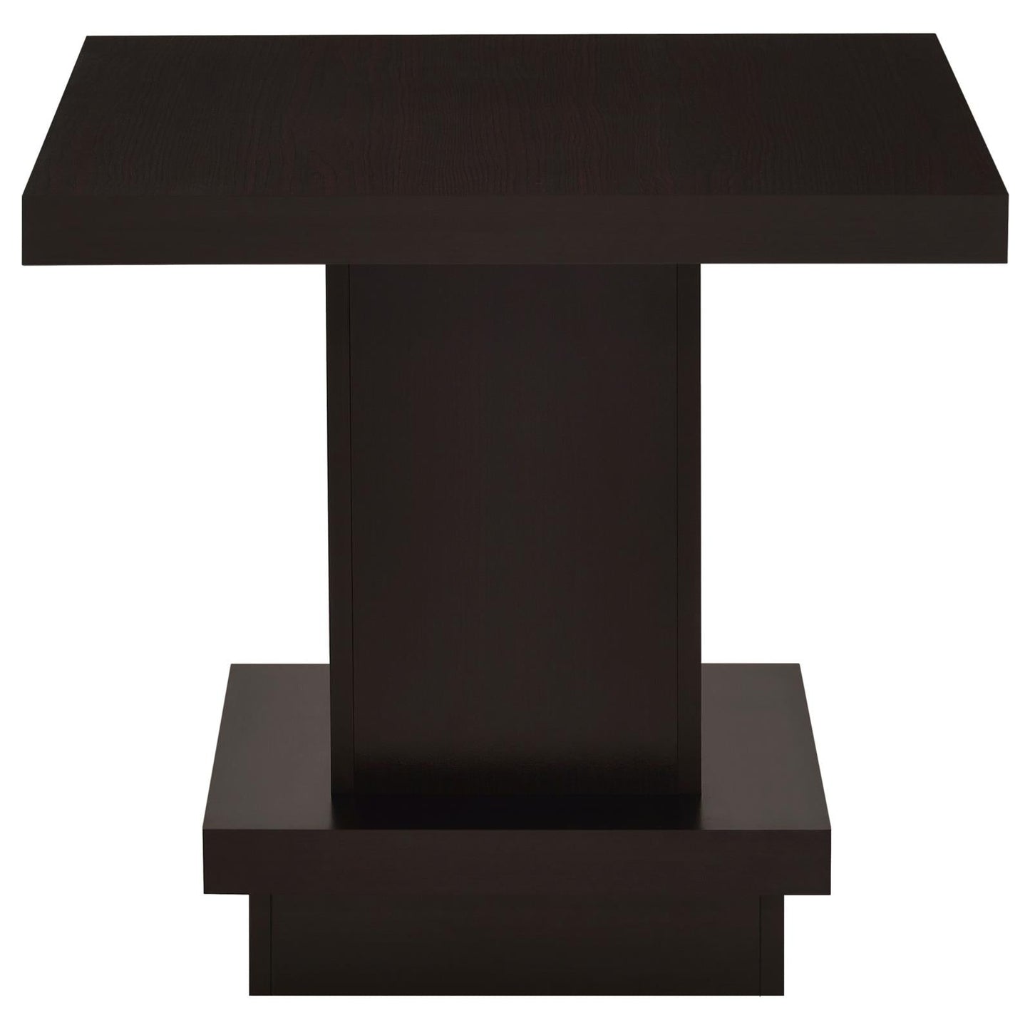 Reston Pedestal Square End Table Cappuccino - 705167 - Luna Furniture - Dallas Store