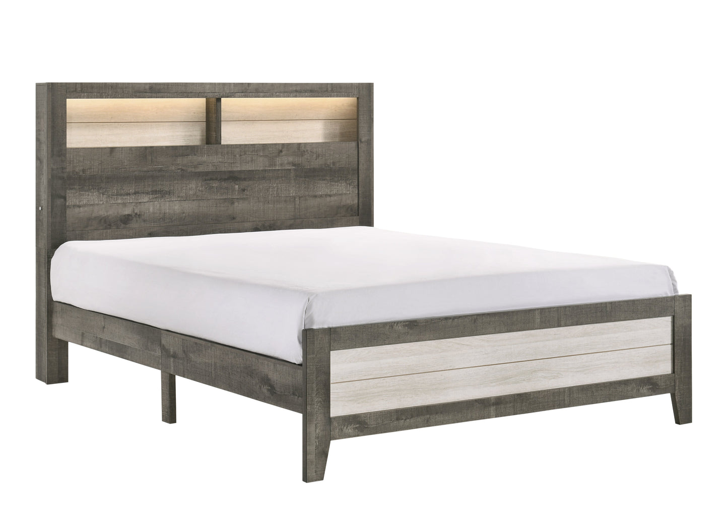 Rhett Brown/Cream King LED Platform Bed - B8170-K-BED - Luna Furniture - Dallas Store