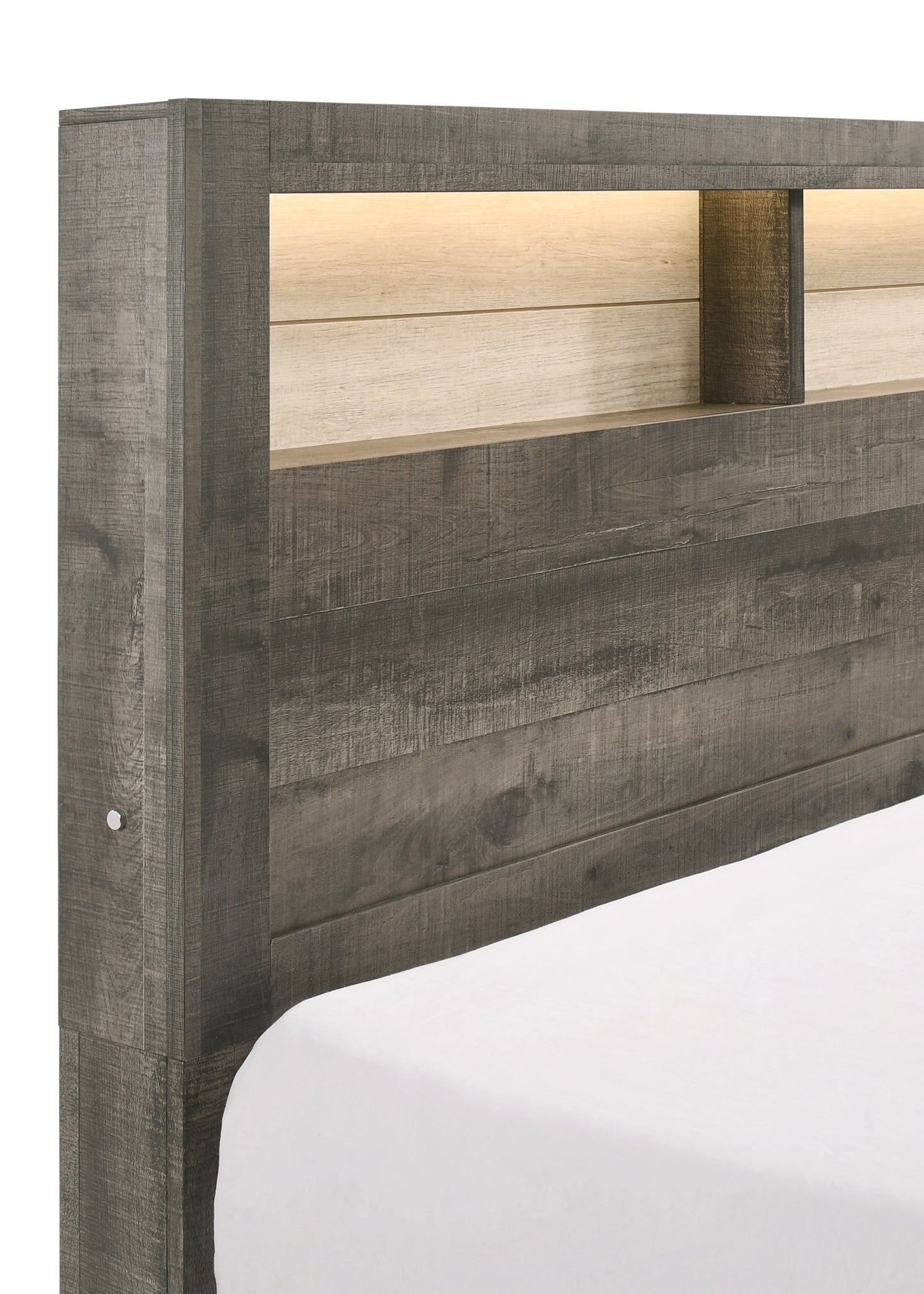 Rhett Brown/Cream King LED Platform Bed - B8170-K-BED - Luna Furniture - Dallas Store