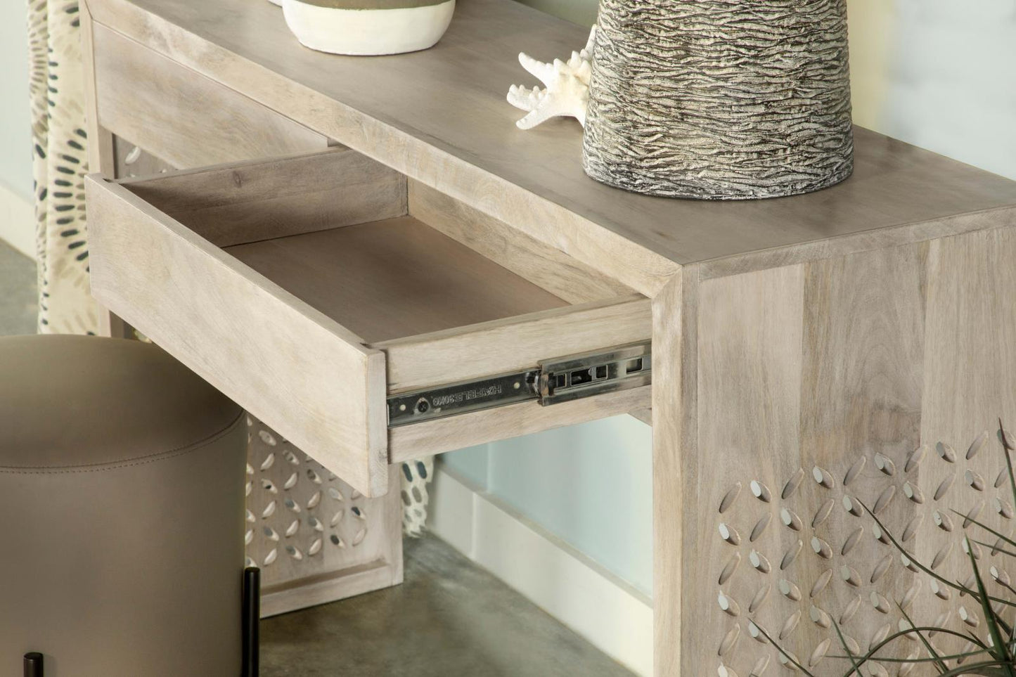 Rickman White Washed Rectangular 2-Drawer Console Table - 959543 - Luna Furniture - Dallas Store