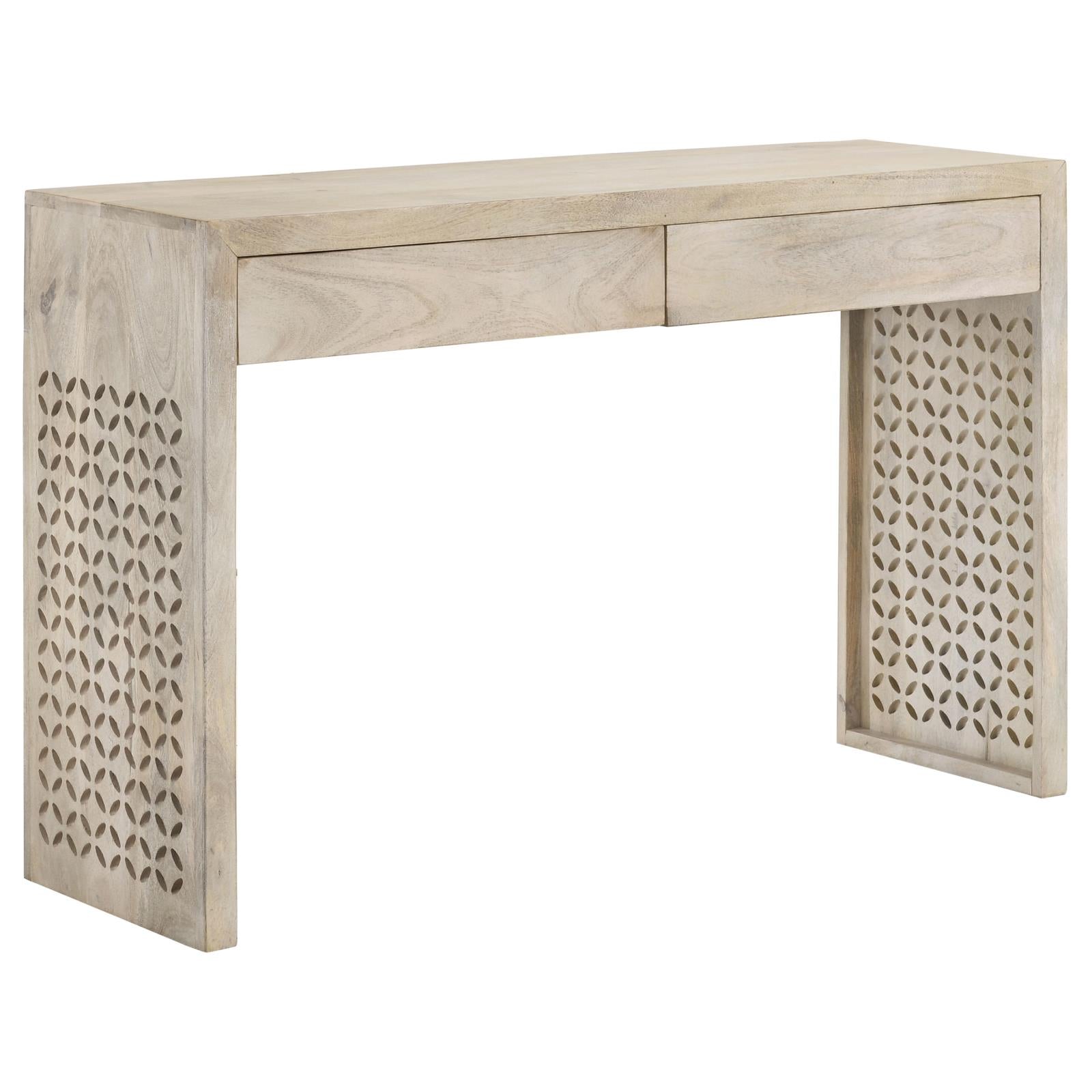 Rickman White Washed Rectangular 2-Drawer Console Table - 959543 - Luna Furniture - Dallas Store