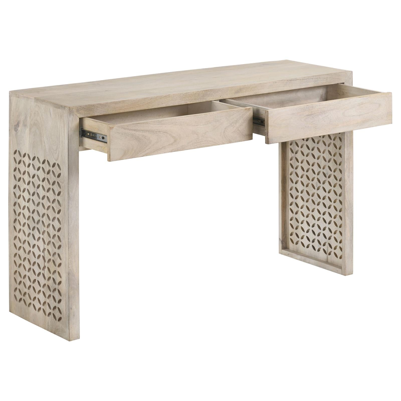 Rickman White Washed Rectangular 2-Drawer Console Table - 959543 - Luna Furniture - Dallas Store