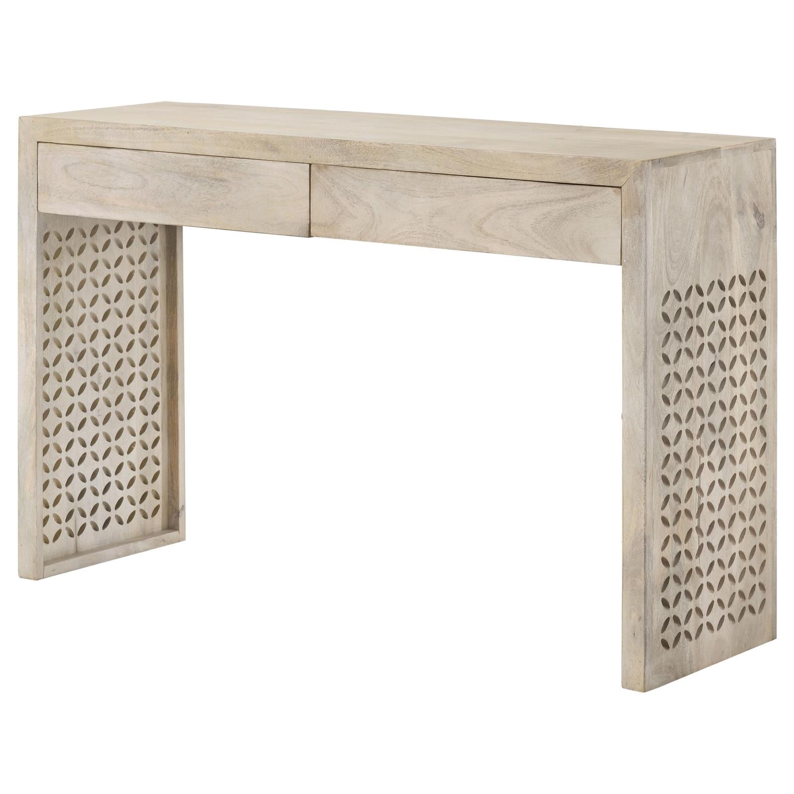 Rickman White Washed Rectangular 2-Drawer Console Table - 959543 - Luna Furniture - Dallas Store