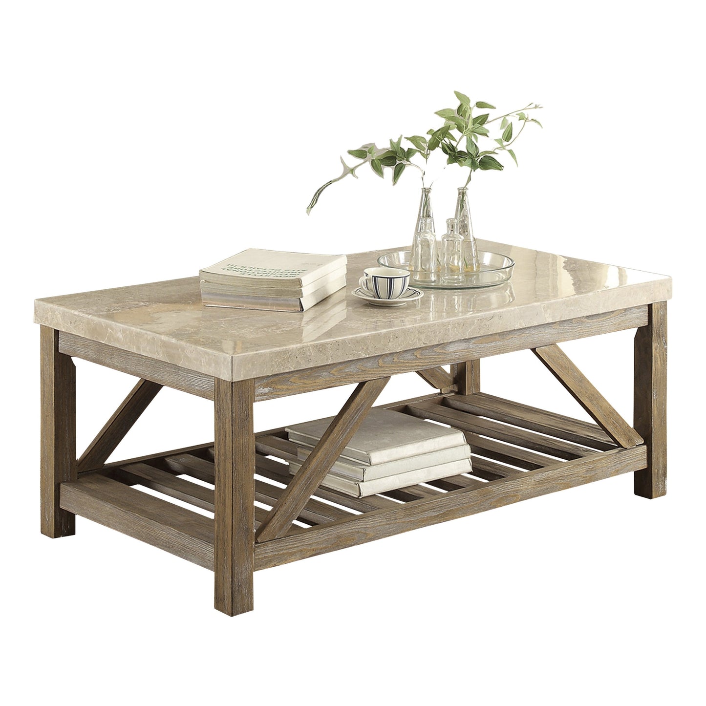 Ridley Weathered Natural Cocktail Table - 3551-30 - Luna Furniture - Dallas Store