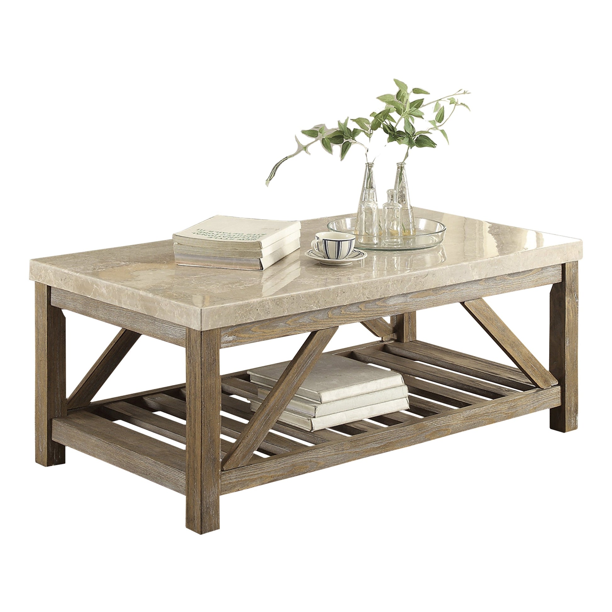 Ridley Weathered Natural Cocktail Table - 3551-30 - Luna Furniture - Dallas Store