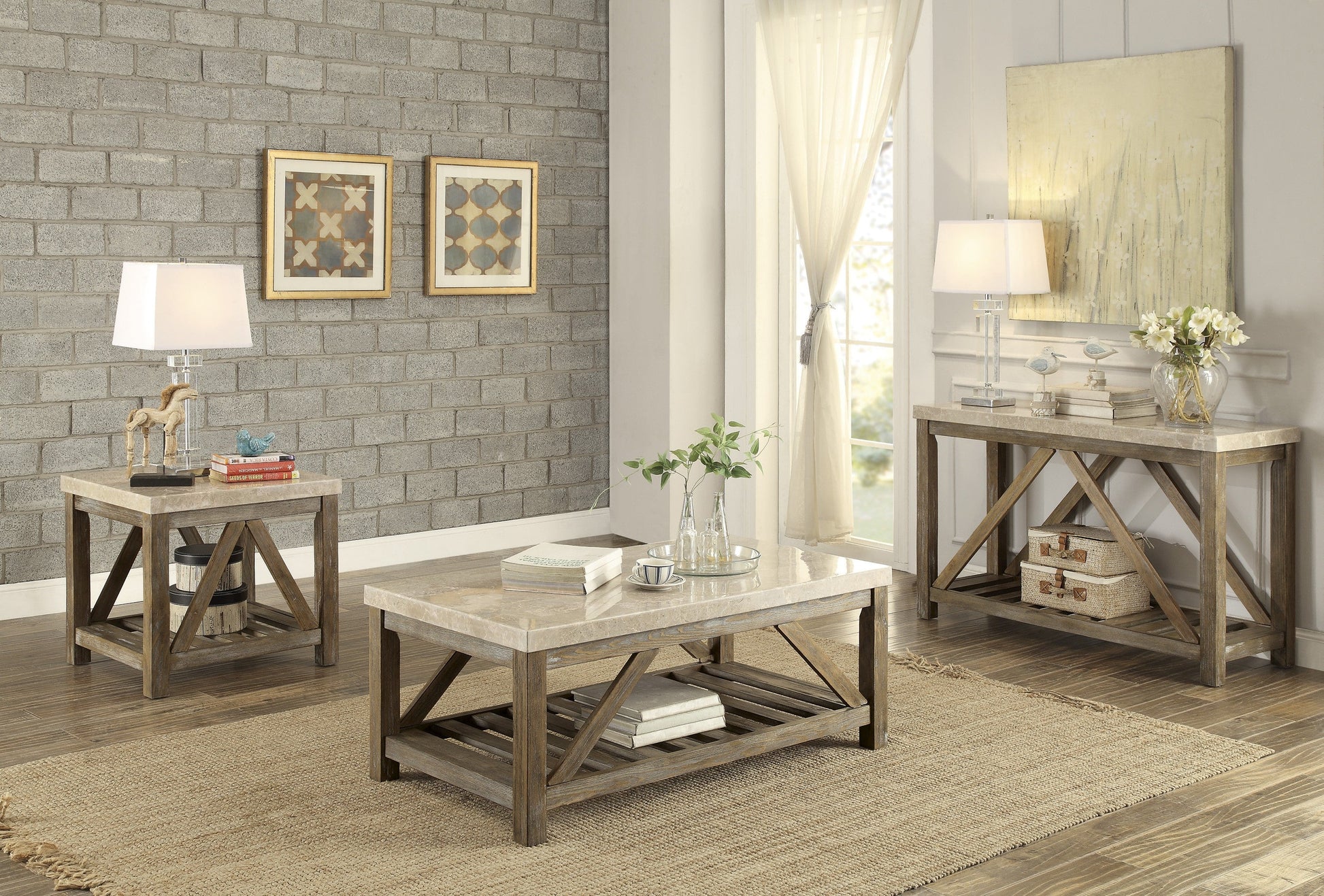 Ridley Weathered Natural Cocktail Table - 3551-30 - Luna Furniture - Dallas Store
