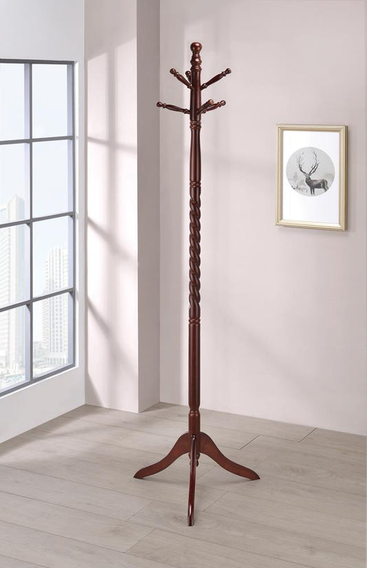 Riona Merlot 2-Tier Coat Rack - 3058 - Luna Furniture - Dallas Store