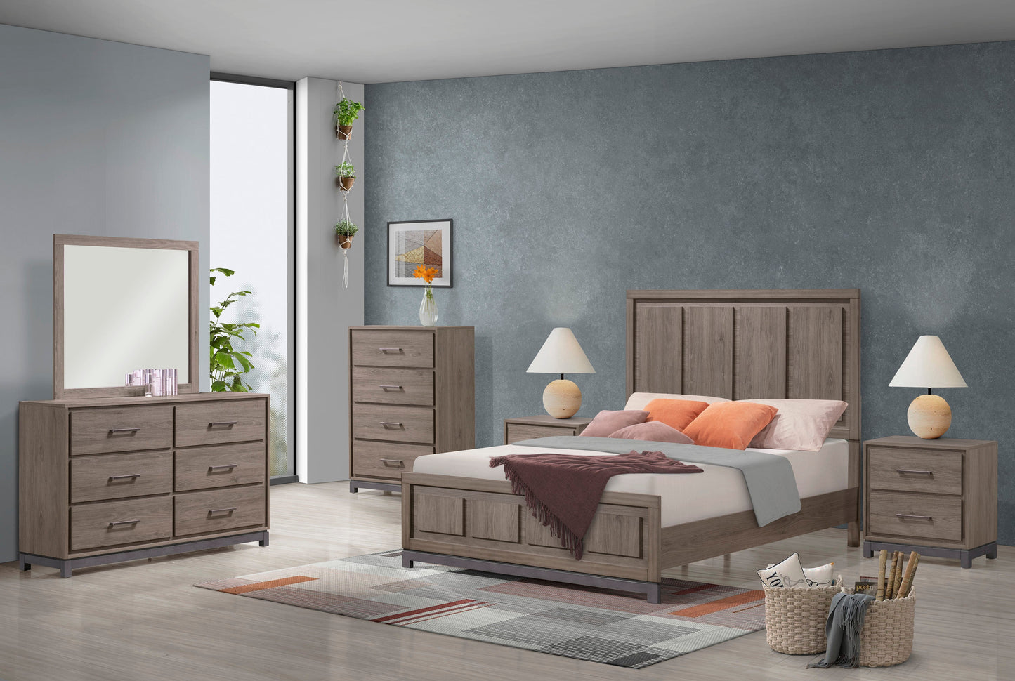 River Brown Queen Panel Bed - SET | B3150-Q-HBFB | B3150-KQ-RAIL | - Luna Furniture - Dallas Store