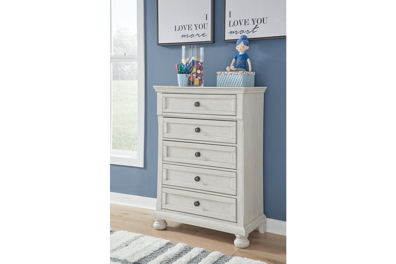 Robbinsdale Antique White Chest of Drawers - B742-45 - Luna Furniture - Dallas Store